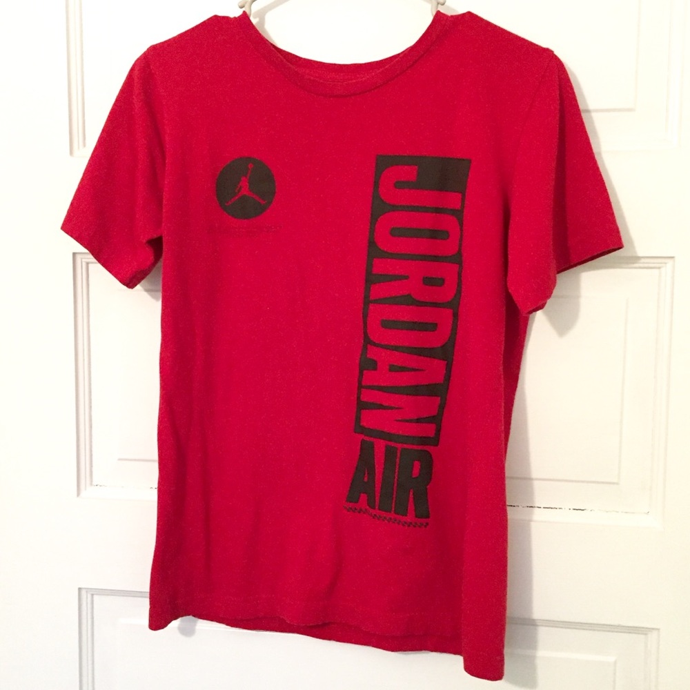 Air Jordan red t shirt short sleeve tee basketball